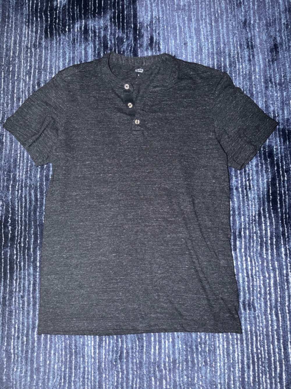 Men's Short Sleeve Charcoal Henley Tee